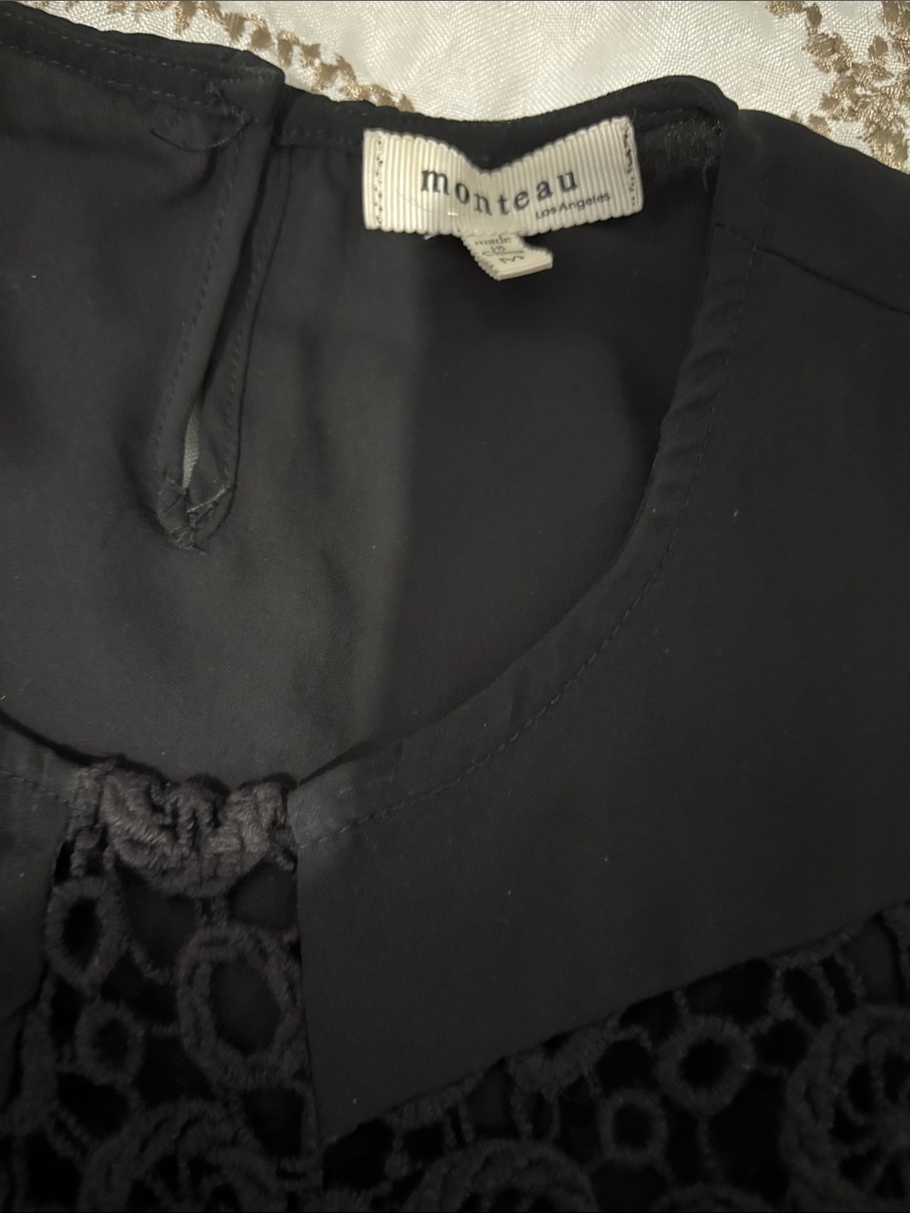 Monteau Black Sleeveless Lace-Trim Camisole - Picture 2 of 3